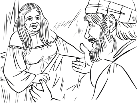 Peter Raises Dorcas Coloring Page